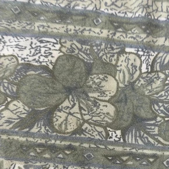 Vintage Bugle Boy Hawaiian Print Polo — Light Green & Tan Floral / 90s / XXL - Picture 7 of 10